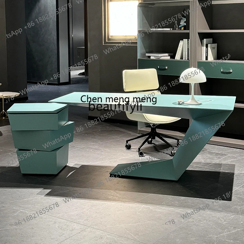 

Modern Solid Wood Simple Boss Desk Light Luxury Model Room Writing Desk President Office Computer Desk