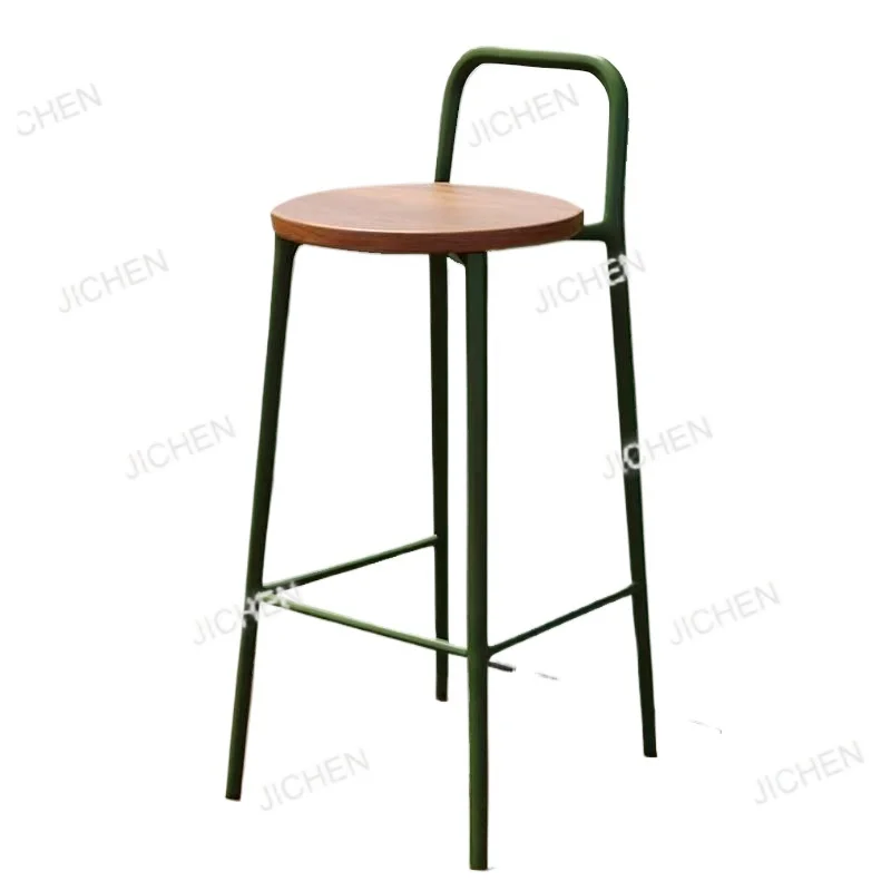 

JC Commercial Kitchen Bar Stool Chair Back Clearance Breakfast Cheap Bar Stool Nordic Modern Green Banqueta High End Furniture