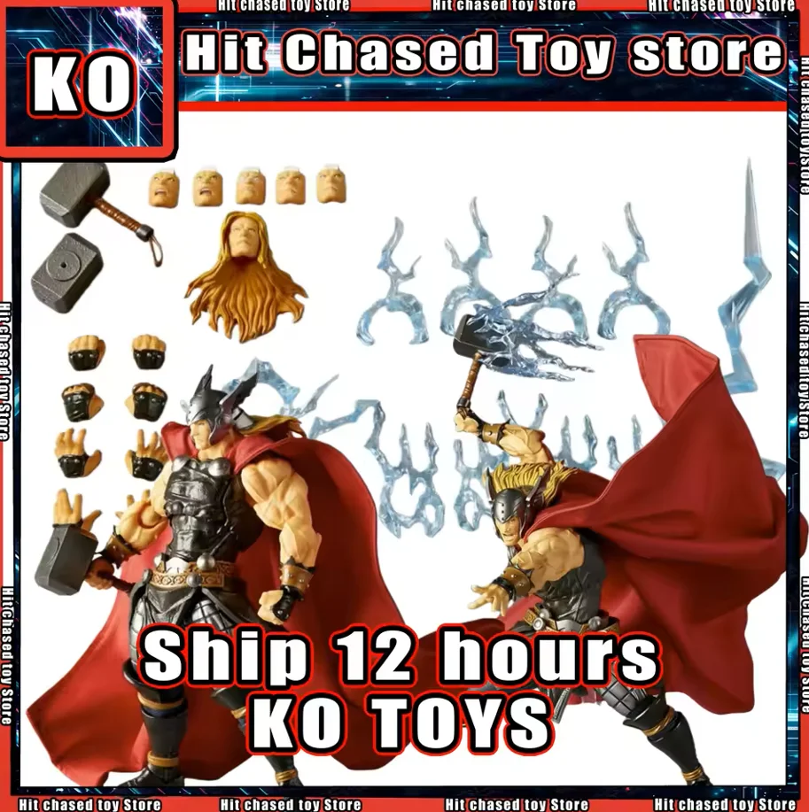 Novo Brinquedo CTM Kaiyodo Revoltech Thor: Boneco Articulado Reforçado do Marvel Vingadores Thor - Figura de Ação KO para Presente (Pré-venda Q2 2026)