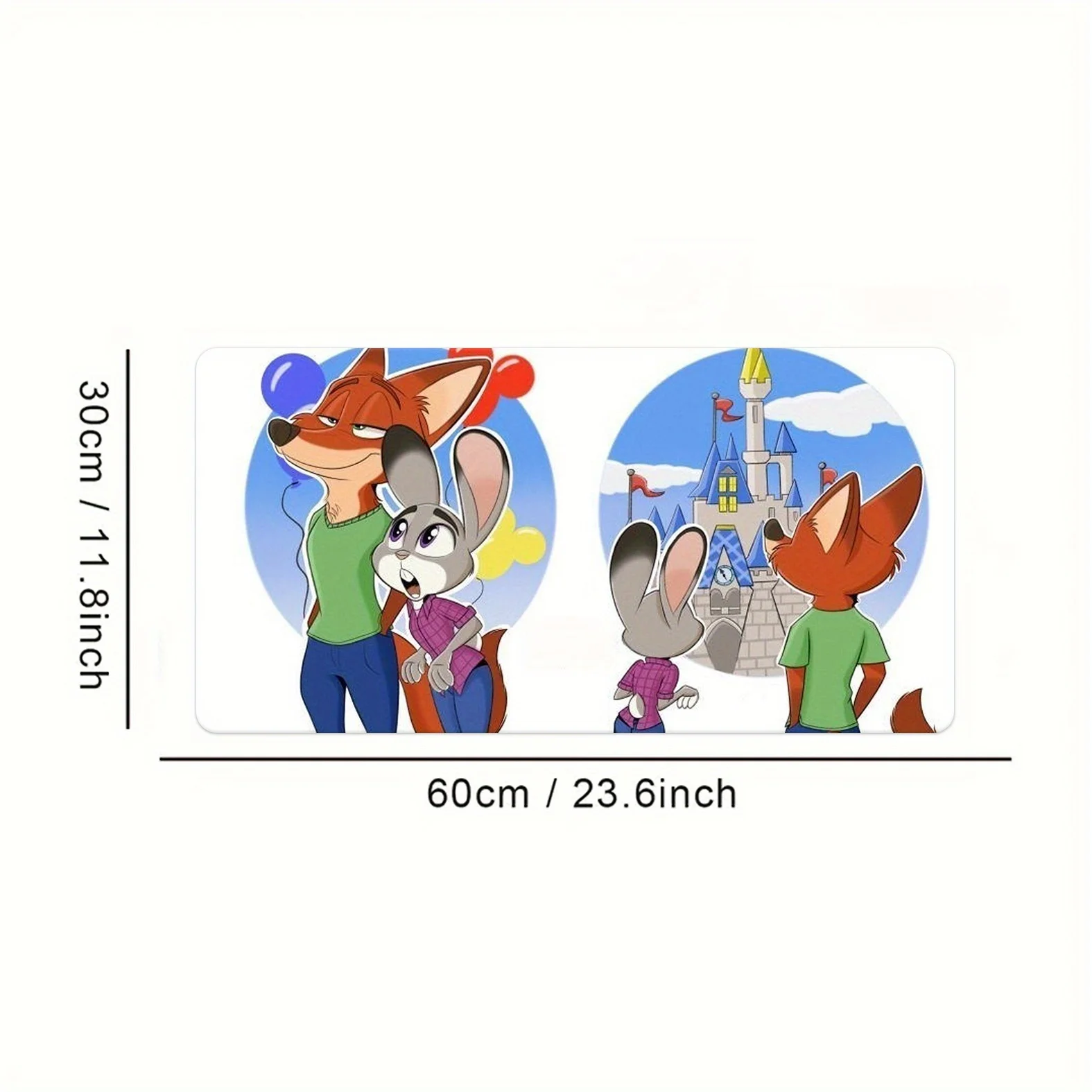 Podkładka pod mysz Disney Zootopia Judy Hopps i Nick Wilde - wysokiej jakości, antypoślizgowa gumowa podstawa, żywotne grafiki, mata na biurko do biura i gier.