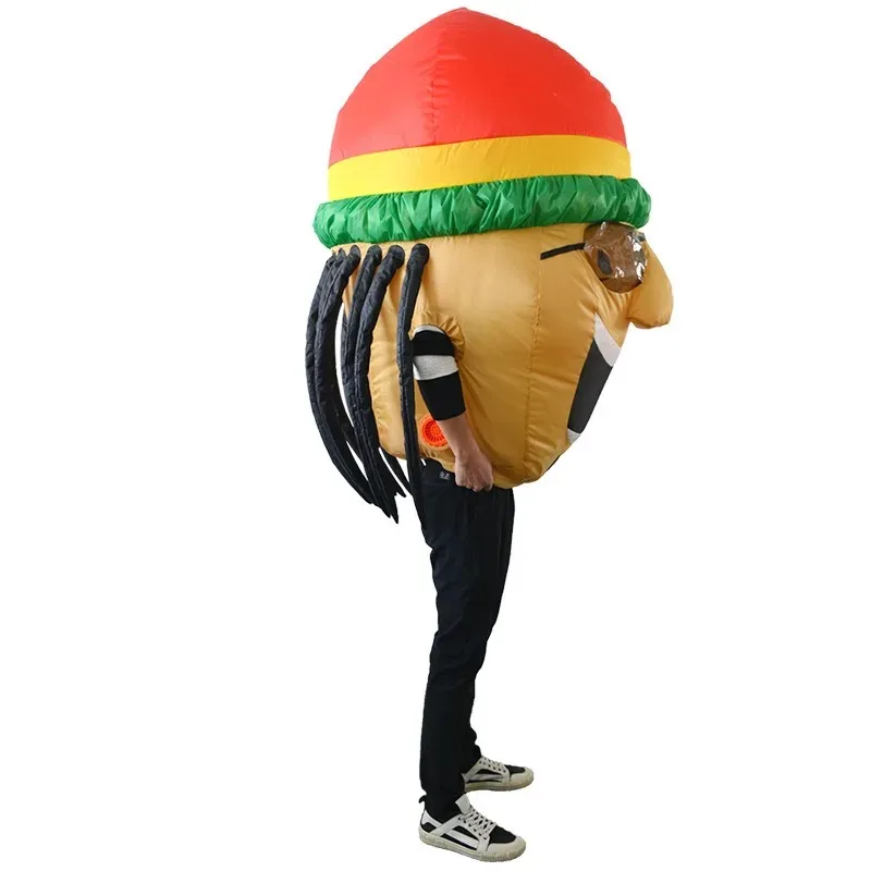 Jamaican Cosplay Costume Anime Inflatable Clothes Halloween Garment Party Fancy Dress Festival Clothing Adult Men Women Air Suit