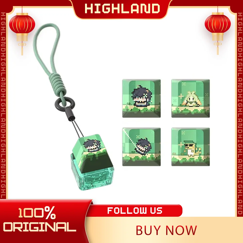 

miHoYo Genshin Kinich Wireless Mouse Pad With Holder Keycap Pixel Bluetooth Mouse Game Peripheral For Pc Accessory Mice Gift