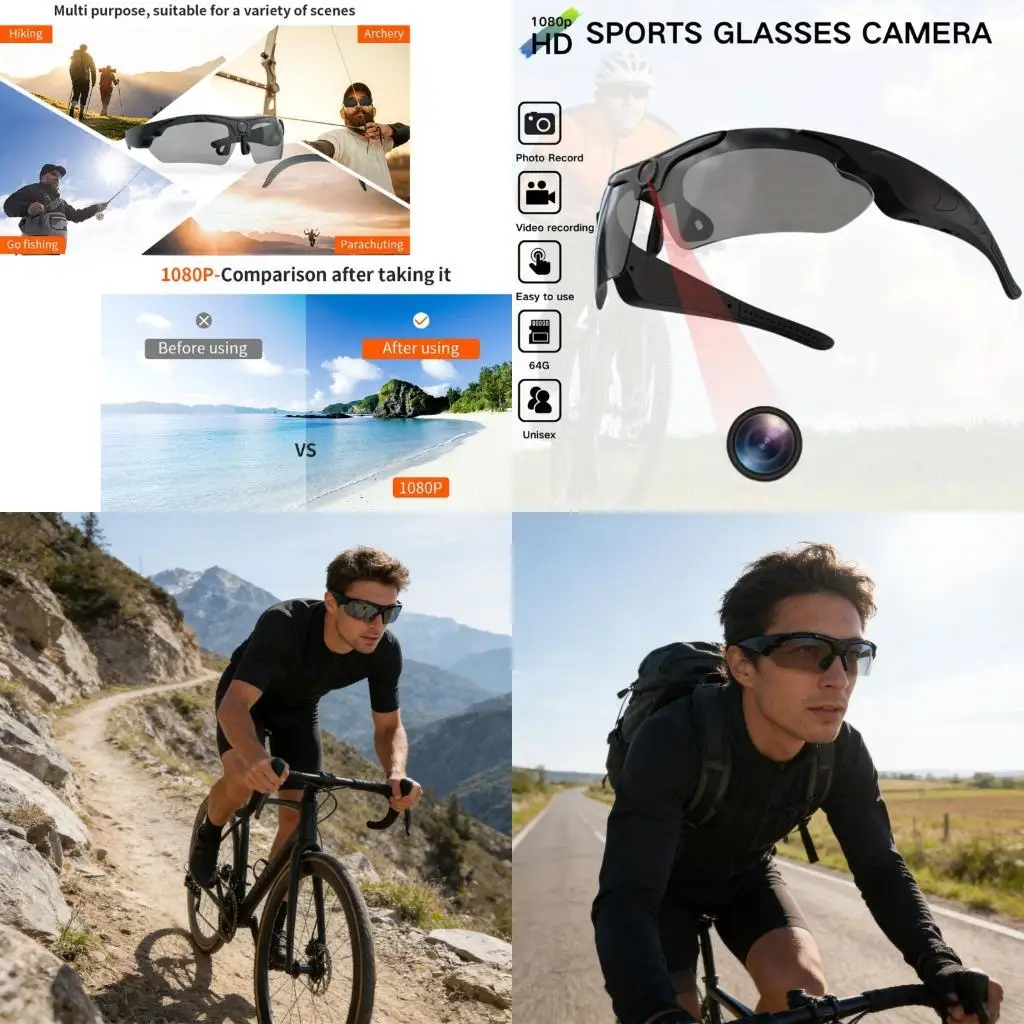 

M5TC Against Frown Full Resolution Camera Glasses for Various Sports 128G Capacity