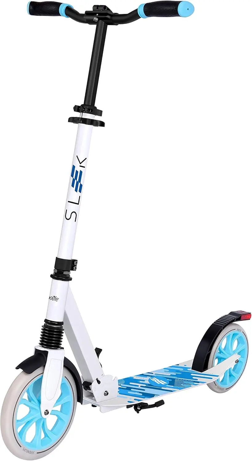 

Kick Scooter Adult Teenagers Kids- 2 Wheel Kids Scooter with Adjustable T-Bar Handlebar - Alloy Anti-Slip Deck - Port