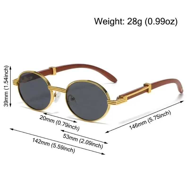 Fashion Small Frame Vintage Round Sunglasses Luxury Trendy UV400 Shades Classic Oval Sun Glasses for Women & Men view 5
