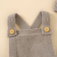 Baby Boys Girls Rompers Hats Clothes Fashion Sleeveless Knitted Newborn Infant Netural Strap Jumpsuits Outfits Sets Toddler Wear 4
