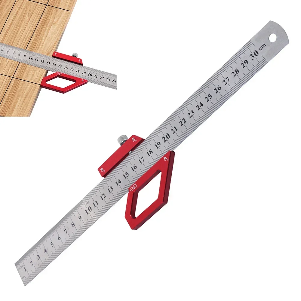 Angle Scriber para Woodworking, Multi Angle Measuring Tool, Carpintaria DIY e Projetos de Design, 45 60 90 Graus
