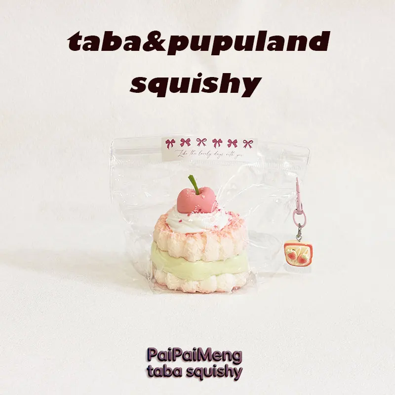 

Taba Squishy Cherry Cake Squeeze Toy, Handmade Cute Food Grade Safe Stress Relief Buy 3 Get 1 Free Relieve Hand&Mood Fidget Gift