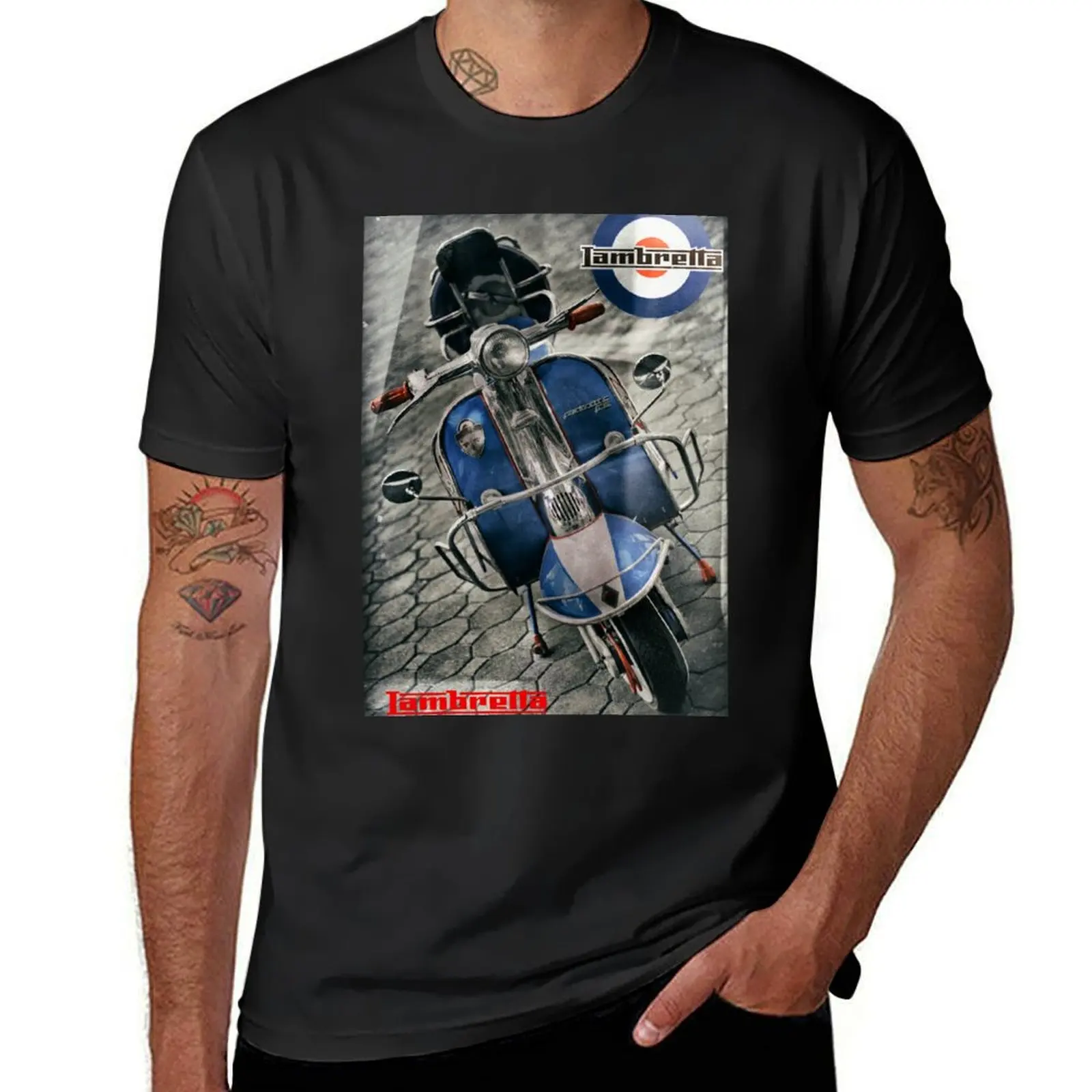 

Retro Lambretta T-Shirt korean fashion T-shirts oversize graphics Men's cotton t-shirt