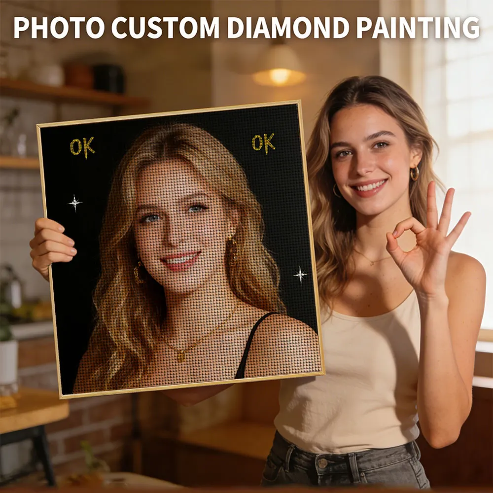 HUACAN Diamond Painting Custom Photo Handicrafts Diamond Mosaic Full Square Round Drill Private Personal Home Decor