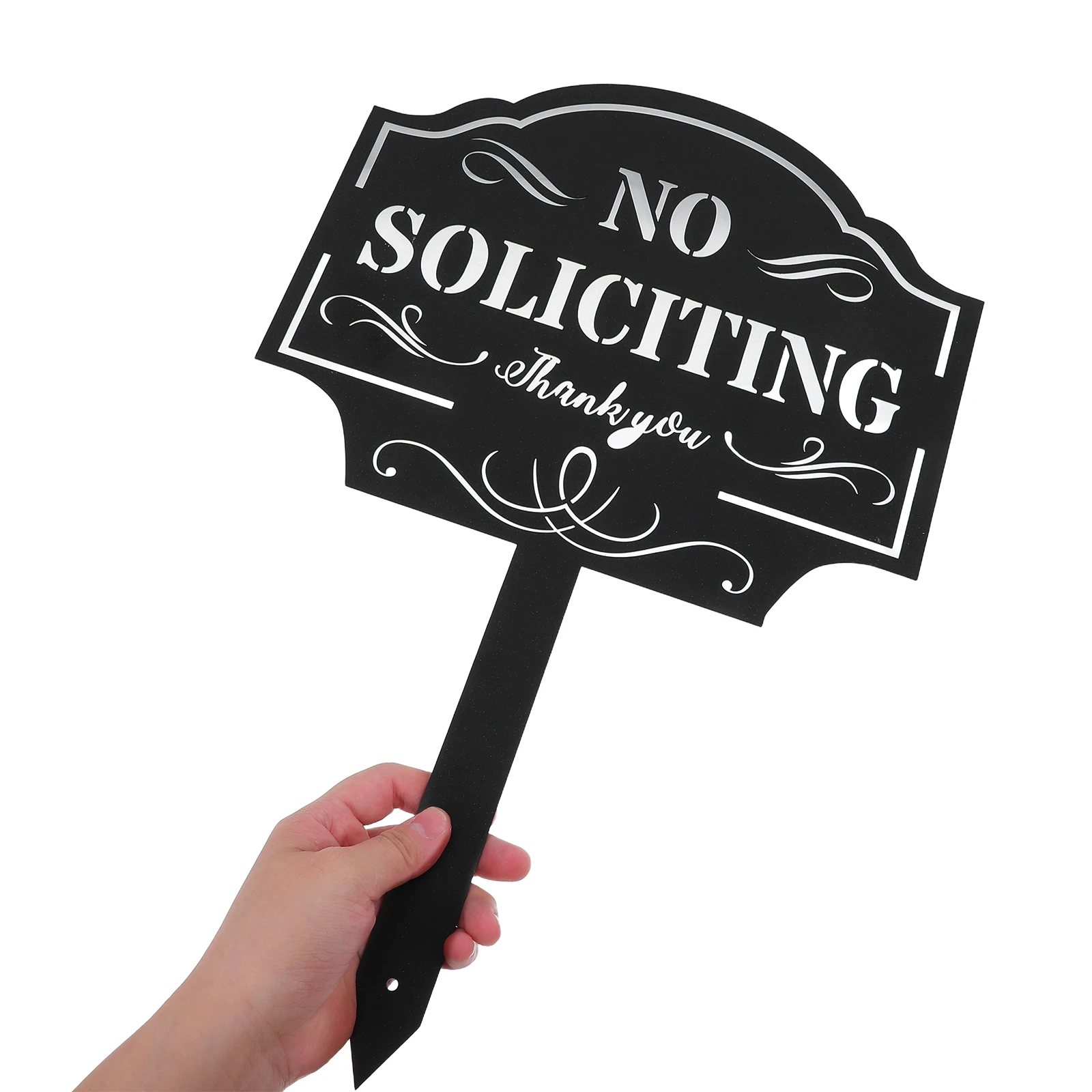 

No Soliciting For Yard Metal Garden Warning Sign Outdoor Courtyard Decorative Iron Security Sign Lawn Caution Traffic Safety