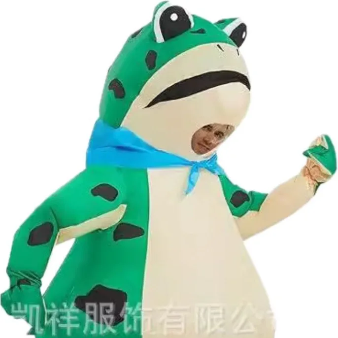 Adult Children Funny Frog Inflatable Costume Halloween Annual Party Silly Performance Outfit Stage Prop
