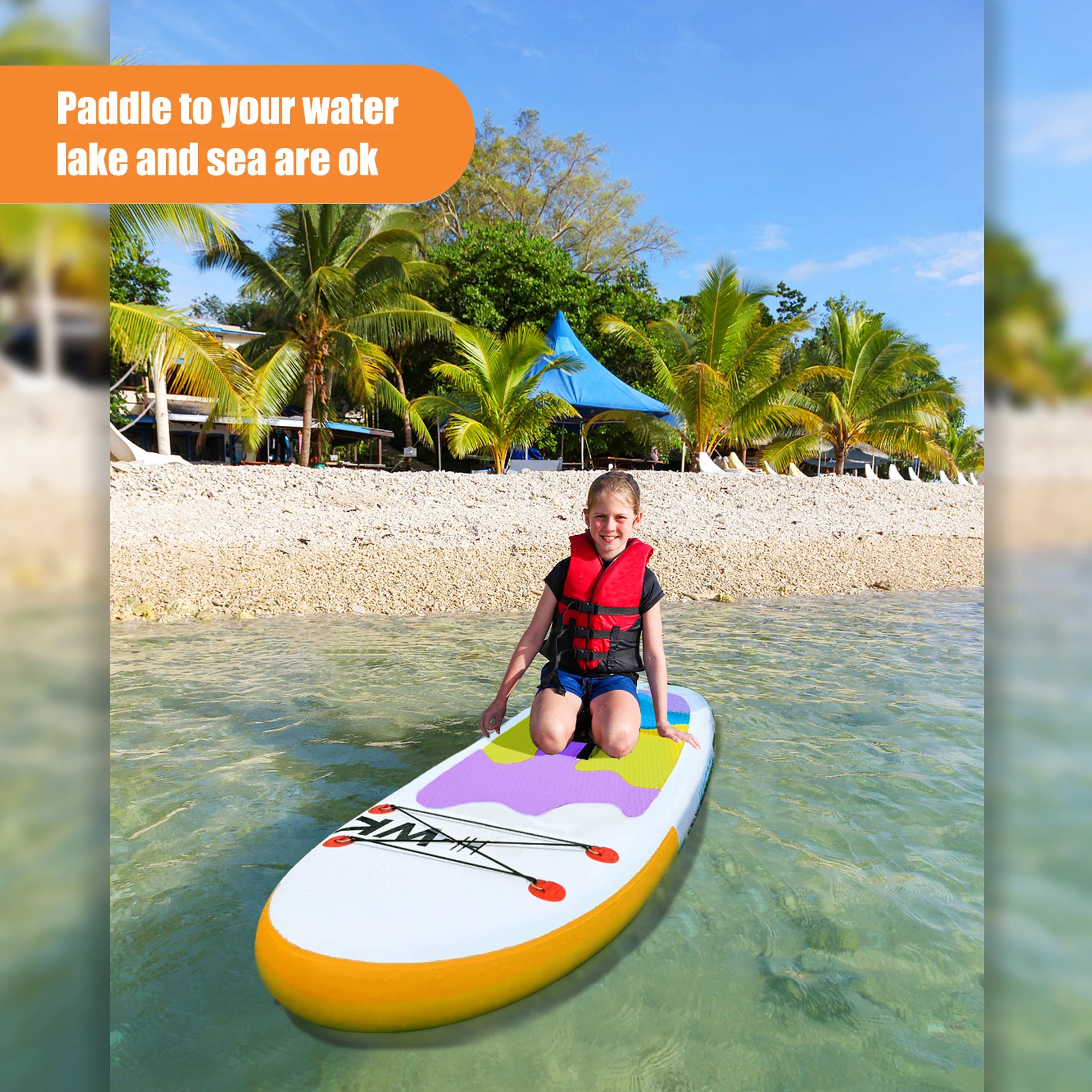 tavola da surf per bambini 8' ISUP per bambini tavola da surf per bambini con larghezza 30 "buono equilibrio per principianti