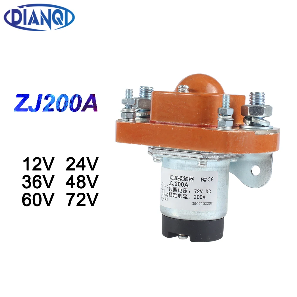

ZJ200A normally open style12V 24V 36V 48V 60V 72V 200A DC Contactor for motor forklift electromobile grab wehicle car winch