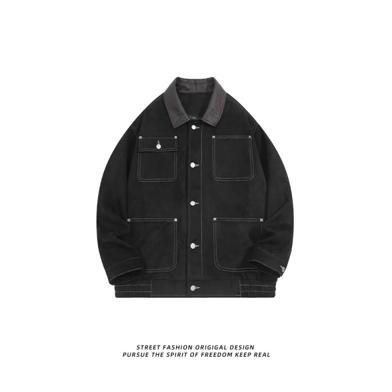 

GIOIOMen's Jacket，Spring and Autumn New High-Quality Turn-Down Collar Multi-Pocket Workwear Casual Men's Jacket