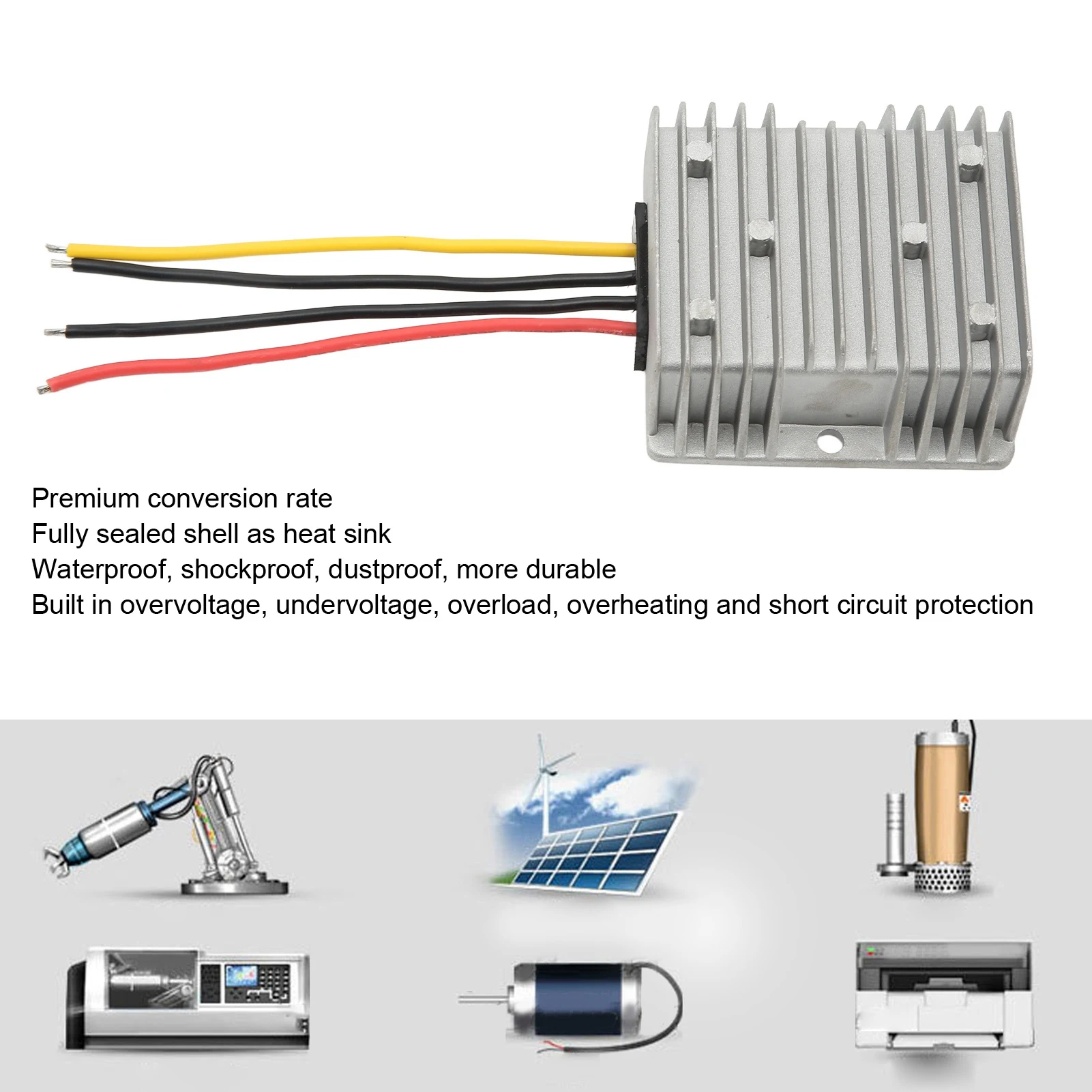 

DC to DC Waterproof Boost Converter 12V 9‑14V to 15V15A Boost Converter Waterproof Short Circuit Protection DC Voltage Regulator