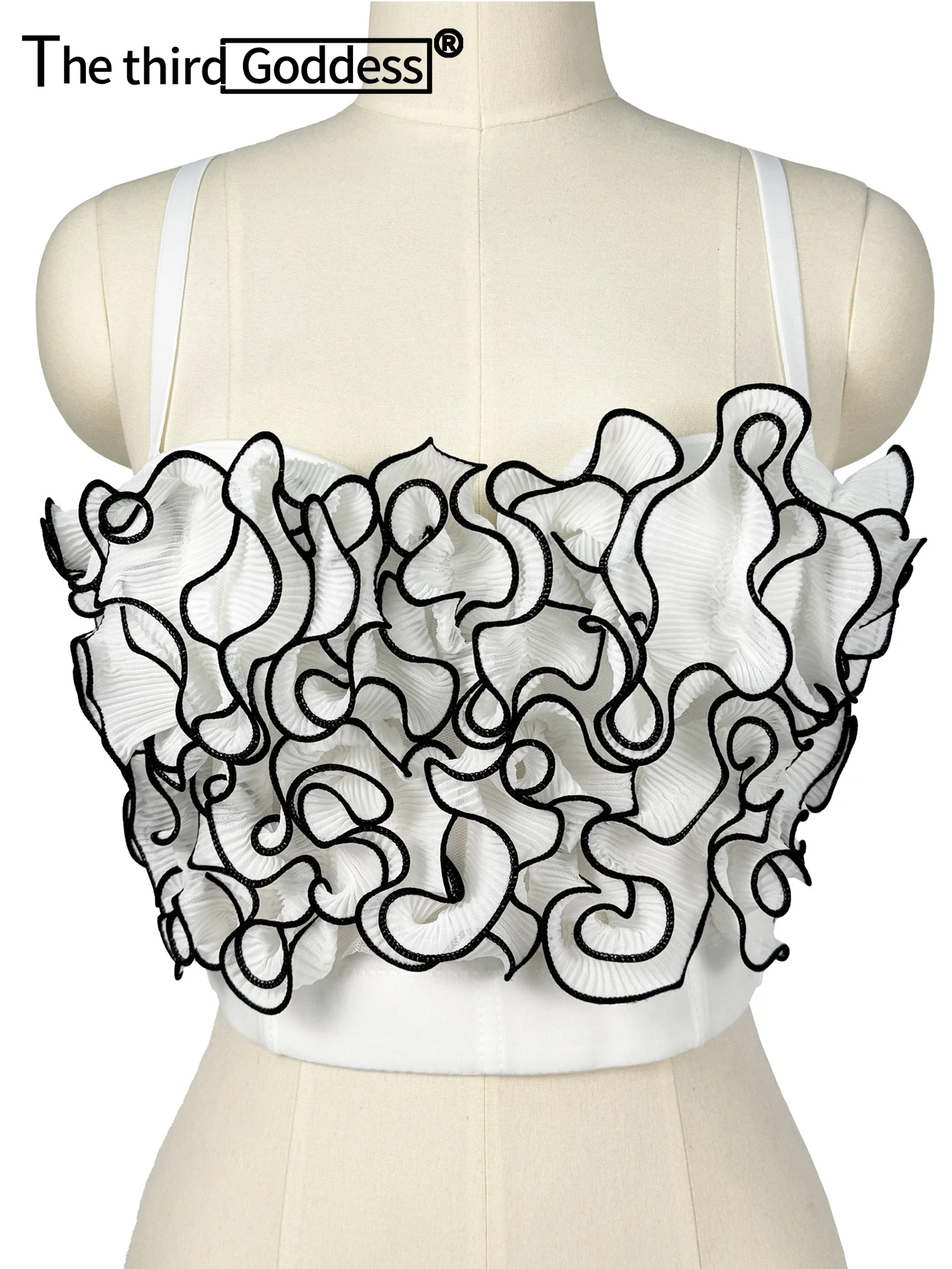 

Sexy backless folds corset crop tops for woman 2025 summer black white halter tank top night club party tops hotwife street wear