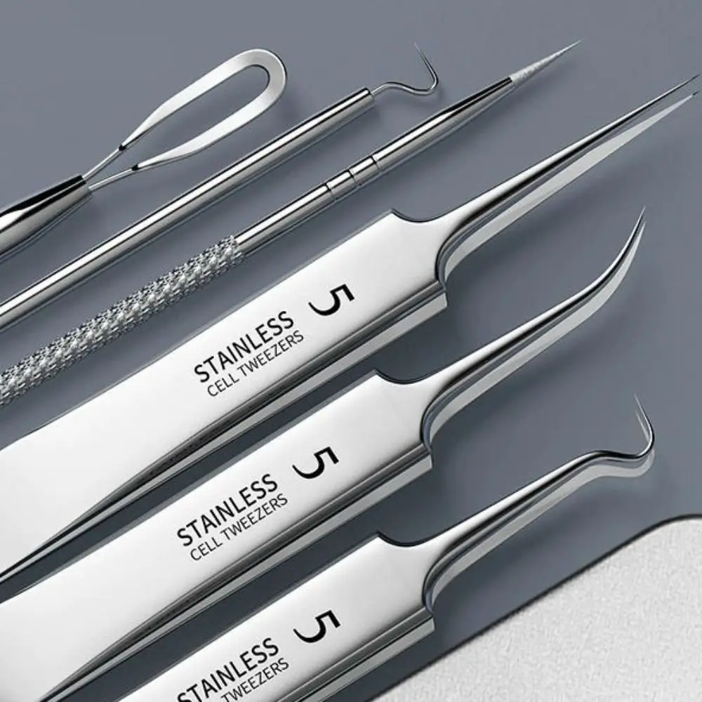 7 Stuks Huid Tool Gezichtsverzorging Diepe Reiniger Schoonheidssalon Mee-Eter Pincet Pincet Puistje Verwijderaar Acne Naald Cel Clip