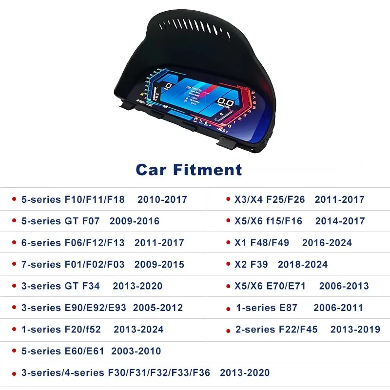 Upgrade LCD Digital Cluster Speedometer Instrument with Carplay New Auto Meter for  3 Series 4 Series F30 F31 F32 2013-2020
