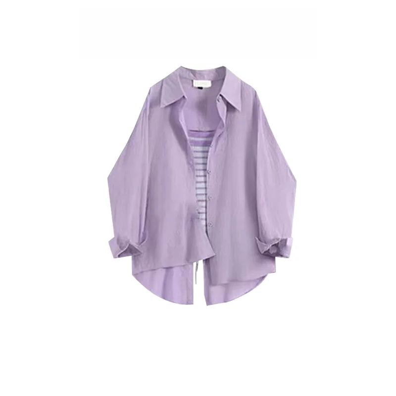 Vroege Herfst Casual Sle irt Top Gestreept Vest Slanke adient Rok Tee Delige Set Dames Faion Ensemble Lange Sv...