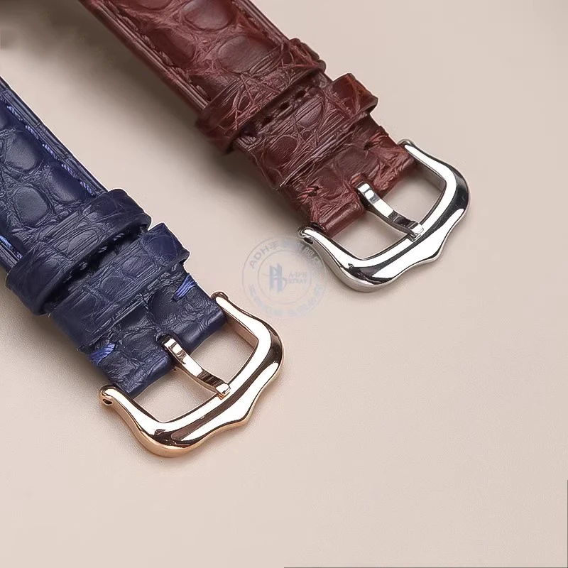 Alligator watch strap for Tank de Cartier W5200005 WSTA0030 17mm 18mm 19mm 20mm 21mm 22mm Black Brown Blue Crocodile Watchband