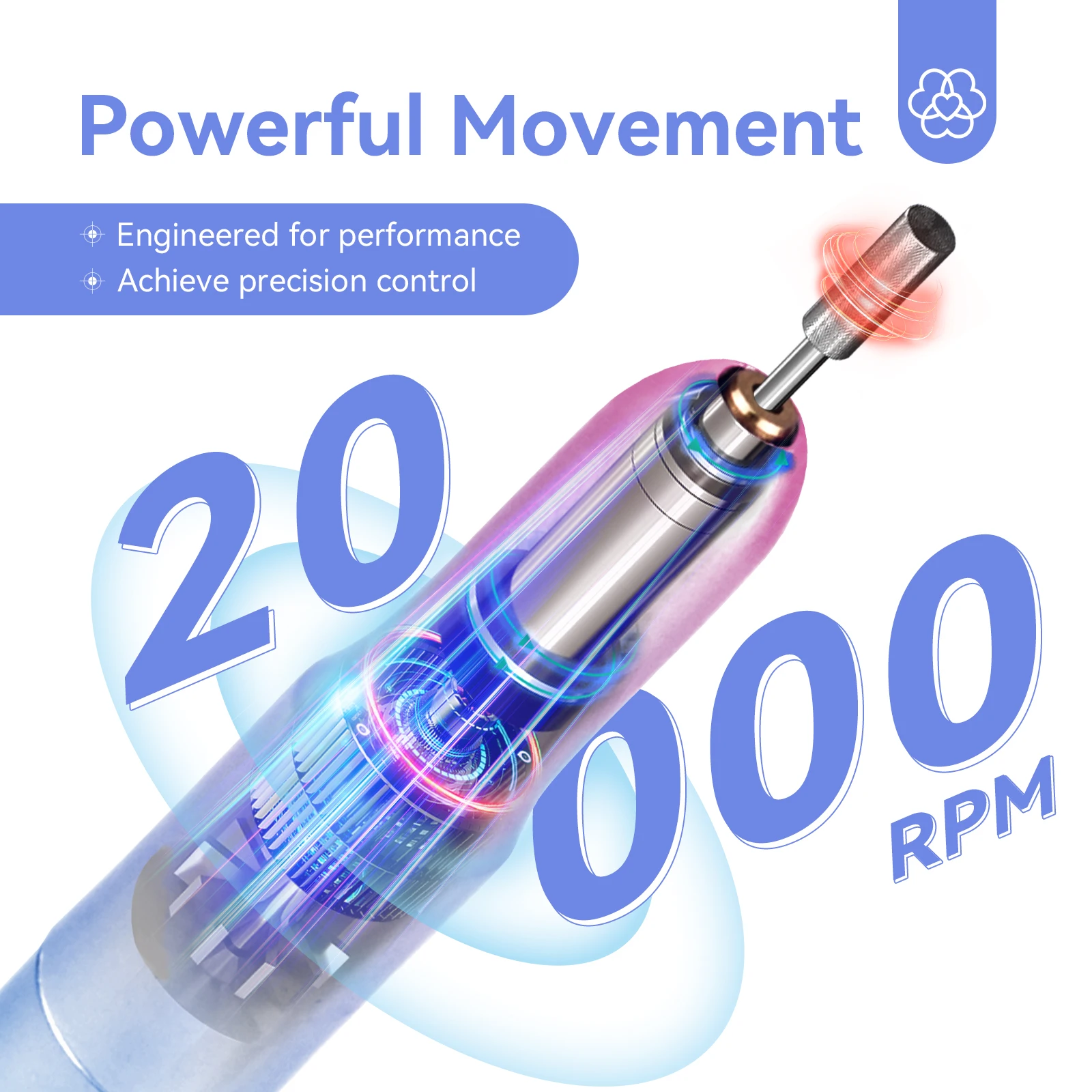 SAVILAND Draagbare Elektrische Nagelschuurmachine Nagelboormachine 20000 RPM met 7 Nail Boren Voor Manicure Pedicure Polijsten Gereedschap