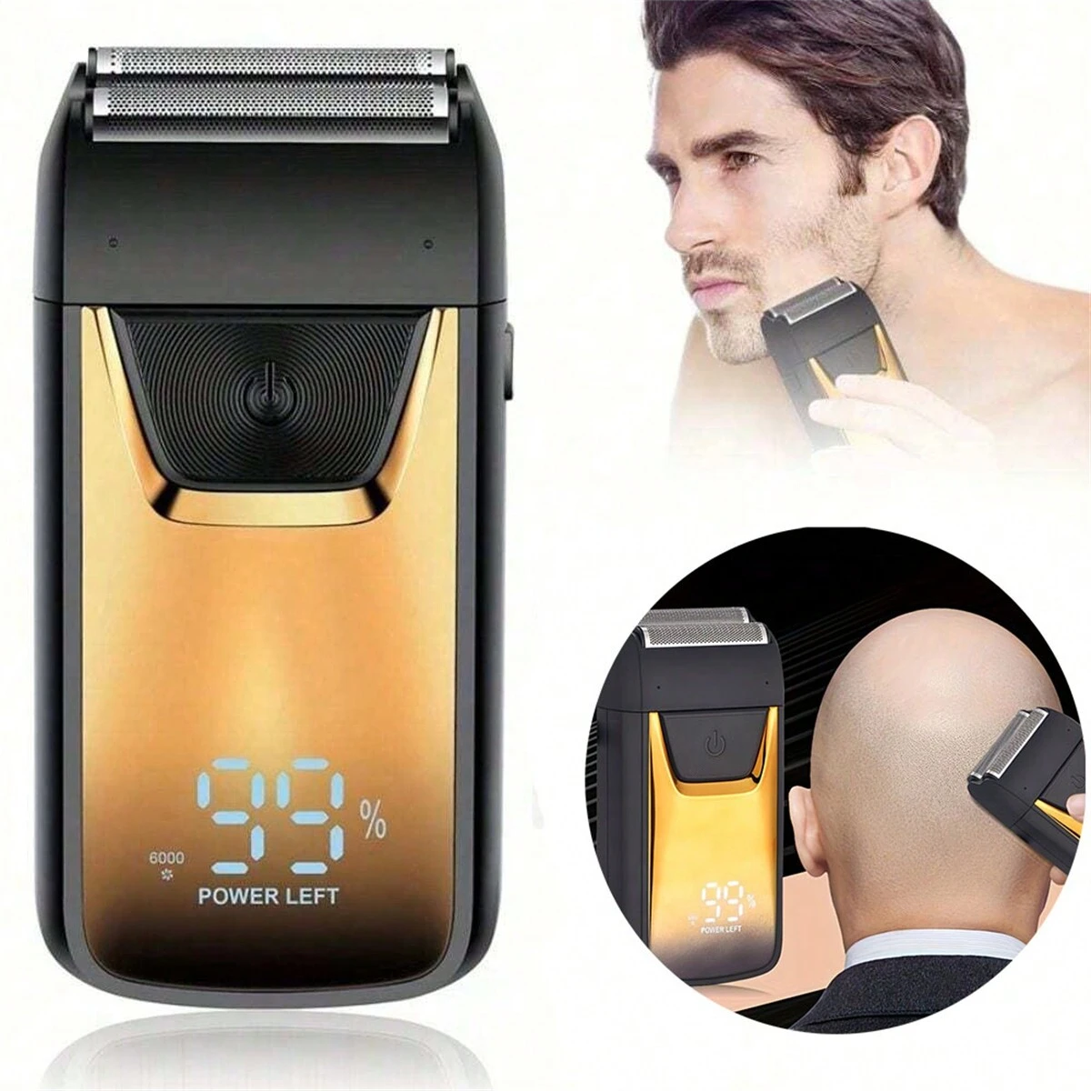 Hair Shaver Double Blades Shaver Electric Shaver Razor For Men Close Bald Head Barber Shaver Trimmer Rechargeable Shaver/Shaper