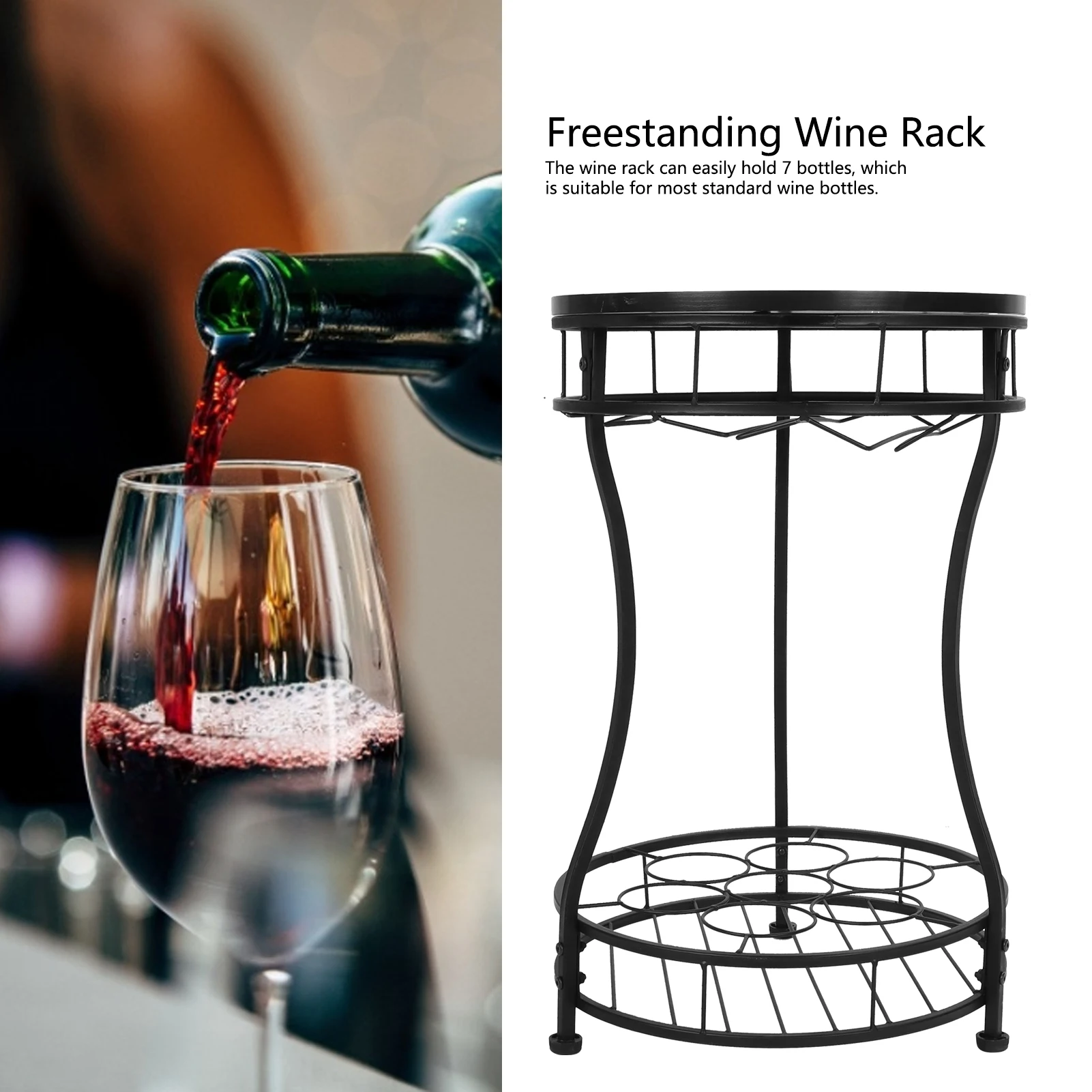 Freestanding Wine Rack Wine Organizer Round Freestanding Iron Wine Rack Organizer Wine Bottle Holder for Kitchen Restaurant Bar