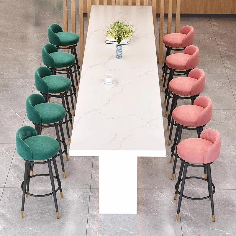 Tabouret de bar pivotant avec dossier, tabouret de comptoir moderne, hauteur 360 ° Base métallique antidérapante rotative pour bar à domicile/salon/zone de réception