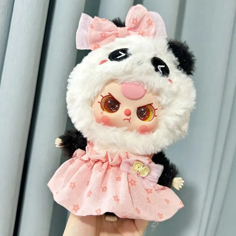 Doll Dress Plush Doll Cute Chiffon Gauze Skirt Plush Doll Dress Up Hair Bow And Cinquefoil Chiffon Gauze Skirt Set For Holiday