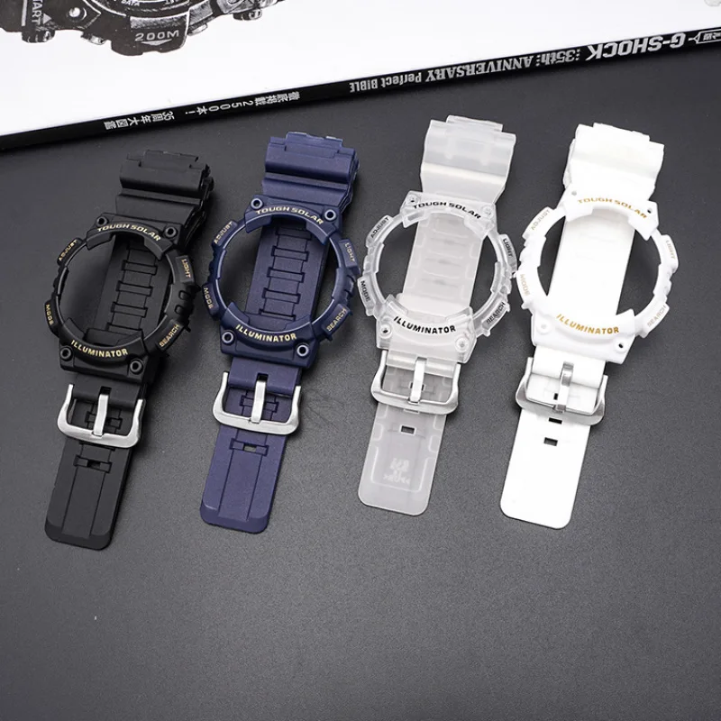 Watch Strap Bezel Suitable for Casio AQ-S800 AQ-S810W Men's Rubber Waterproof Sports AQS810 Watch Case and Bracelet