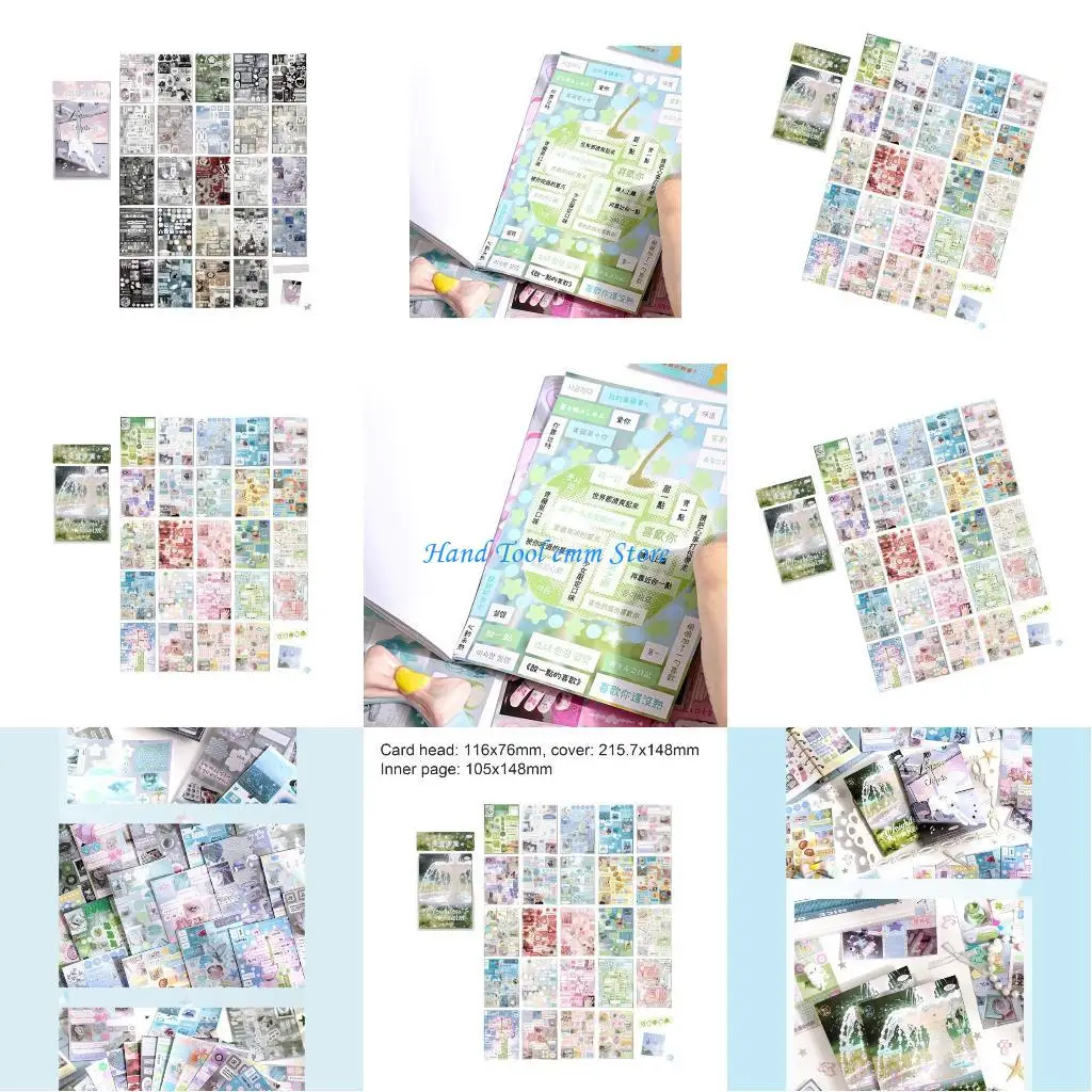 

H37F Creative Sticker for Planner Embellishments Glitter Sand Effect Sticker