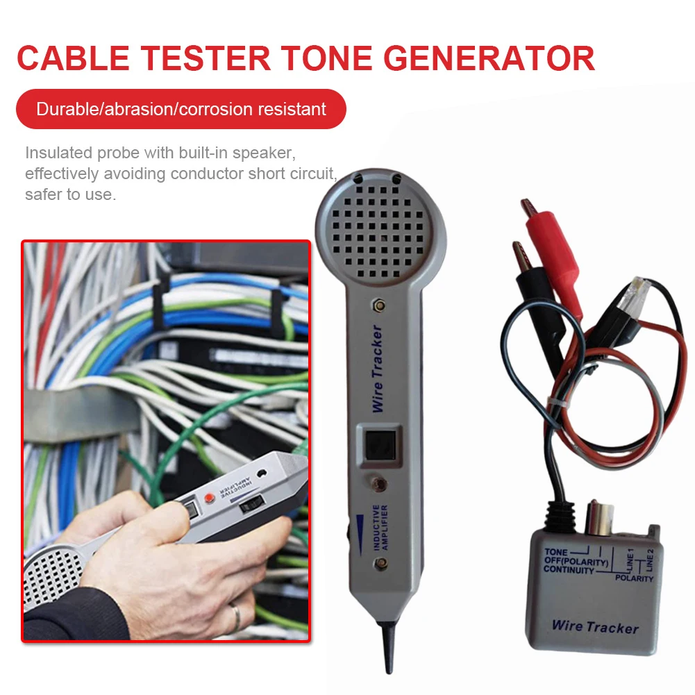 200EP Wires Tone Tracer High Accuracy Cable Toner Detector Finder Tester with Inductive Amplifier Cable and Wire Repair Testing