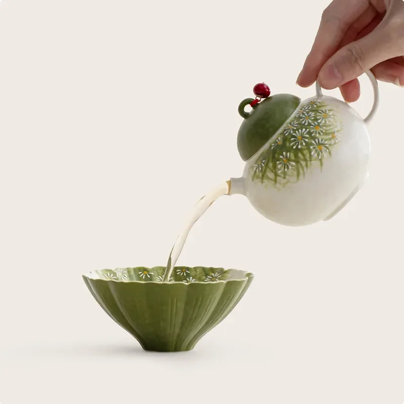 Mini Kung Fu Tea Set One Pot One Cup Portable Office Desktop Tea Tray with Drainage Compact Personal Teaware for Home Use