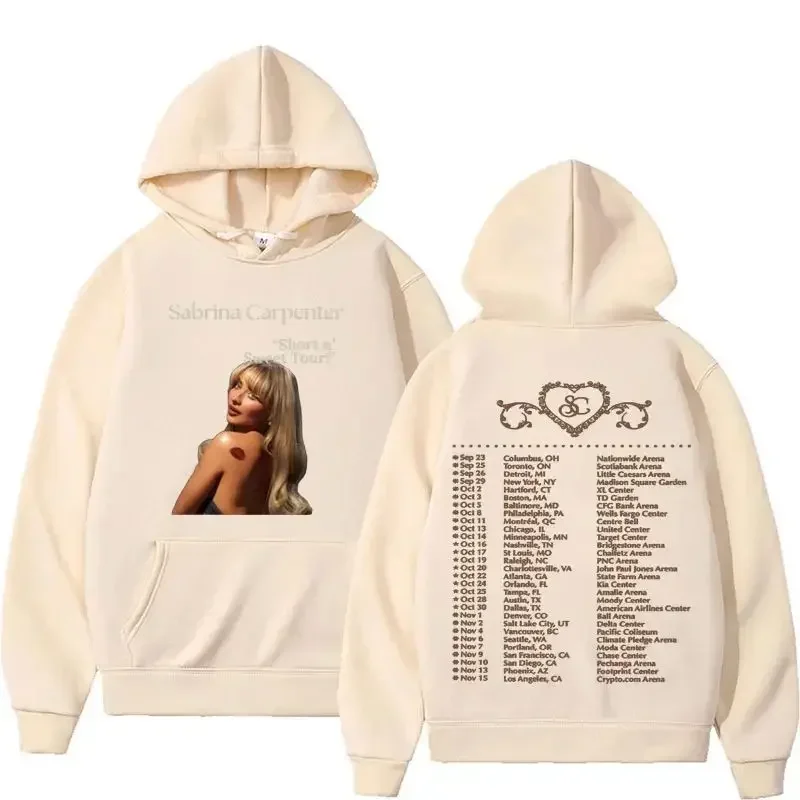 2024 Sabrina Carpenter Short N Sweet Tour Hoodie  Women\'s Casual Print Oversized Hoodies Vintage Harajuku Street Sweatshirt