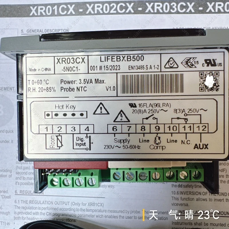 Thermostat XR03CX-5N0C1: XR03CX-5NOC1: XR03CX-SNOC1XR03CX Temperature Control