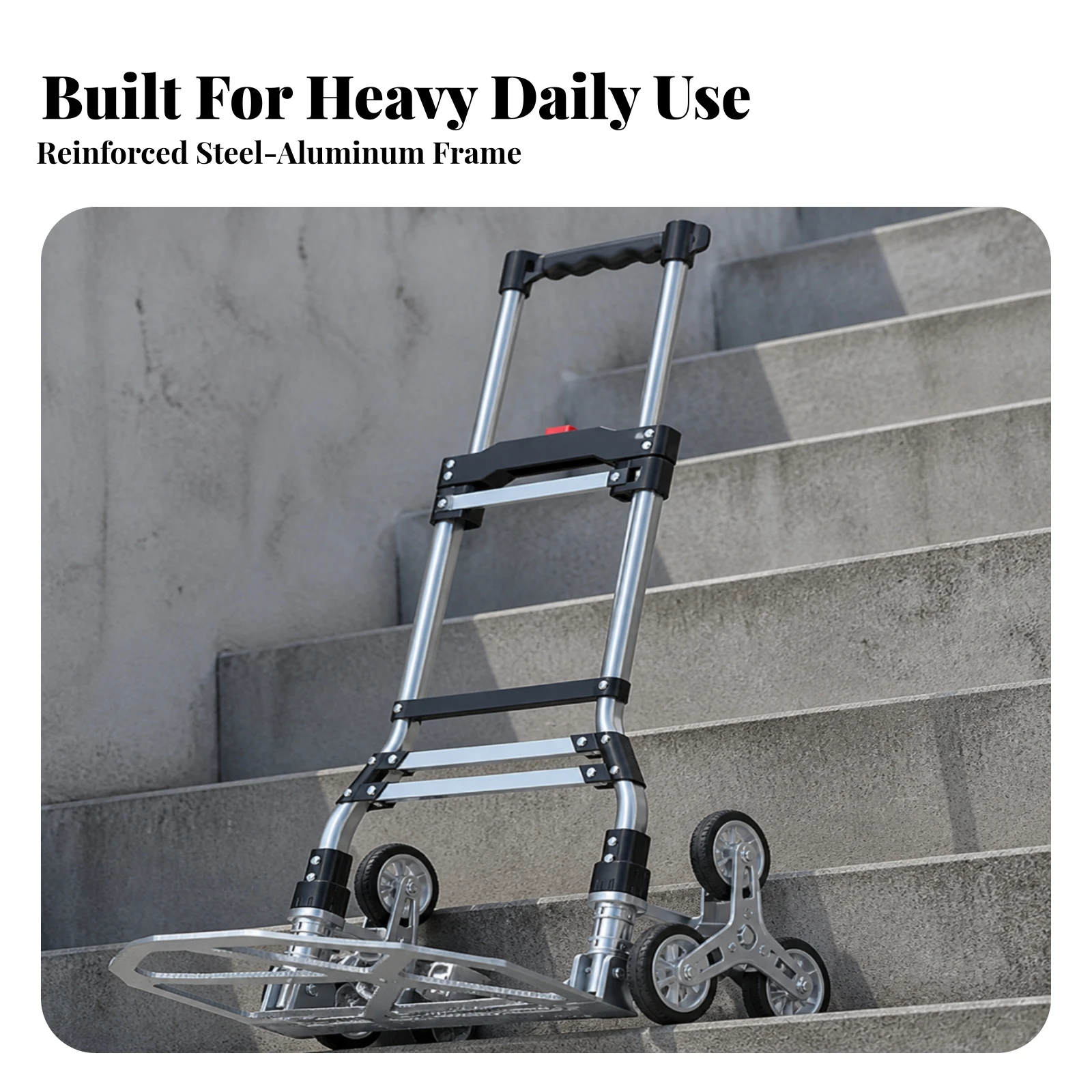 Folding Hand Truck with Telescoping Handle Robust Collapsible Moving Cart with Loading Platform Stair Climbing Cart Heavy Duty