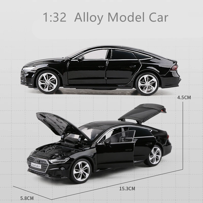 1:32 AUDI A7 Coupe Alloy Car Model Diecasts Vehicles Metal Toys Simulation Sound Light Car Toys Kids Gift Collectible Ornament