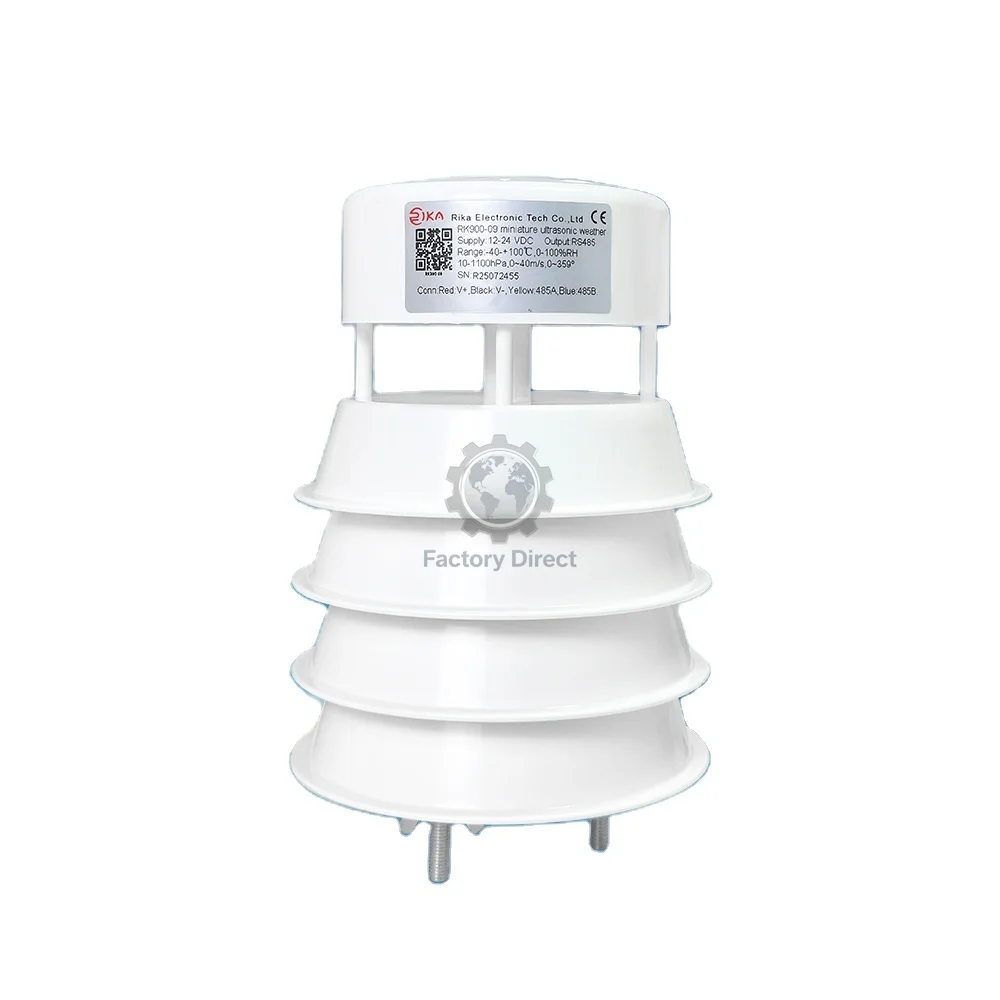 Rk900-09 Wifi Wireless Complete RS232 4-20mA Rs485 Ultrasonic Compact Miniature Weather Station with Intergrated Wind Sensor
