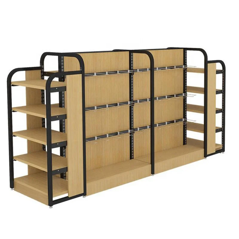 custom，Supermarket Shelves Wooden  Steel   Grocery Store Furniture  Retail  Display Racks Gondola Shelving for Shop Fixture