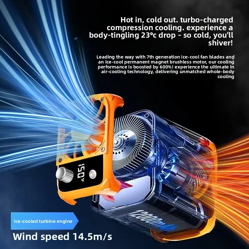 Waist Fan Cooling and Cooling Artifact High Temperature Operation Site Workers Outdoor Portable Powerful Battery Life Charging