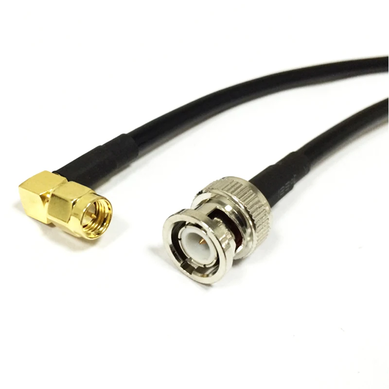 

New Modem Coaxial Cable BNC Plug Switch SMA Male Right Angle Connector RG58 Cable 50cm/100cm Adapter