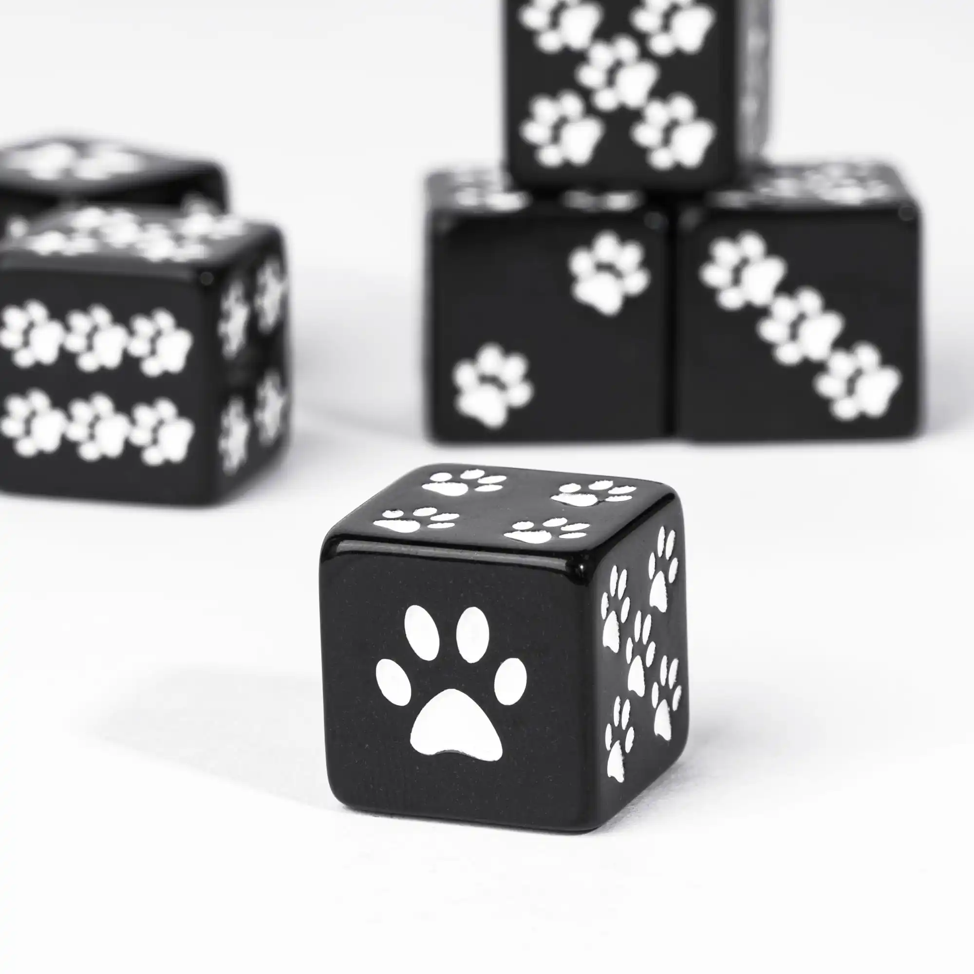 5 pçs gato garra d6 dados bonito dados cúbicos 6 lados d6 resina 16mm padrão conjunto de dados poliédricos para jogos de mesa magia a reunião