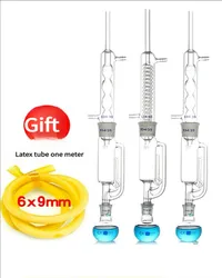 60/150ml/250ml/500ml Lab Glass Soxhlet Extractor condenser and extractor body with coiled/bulbed,Lab Glassware Kit