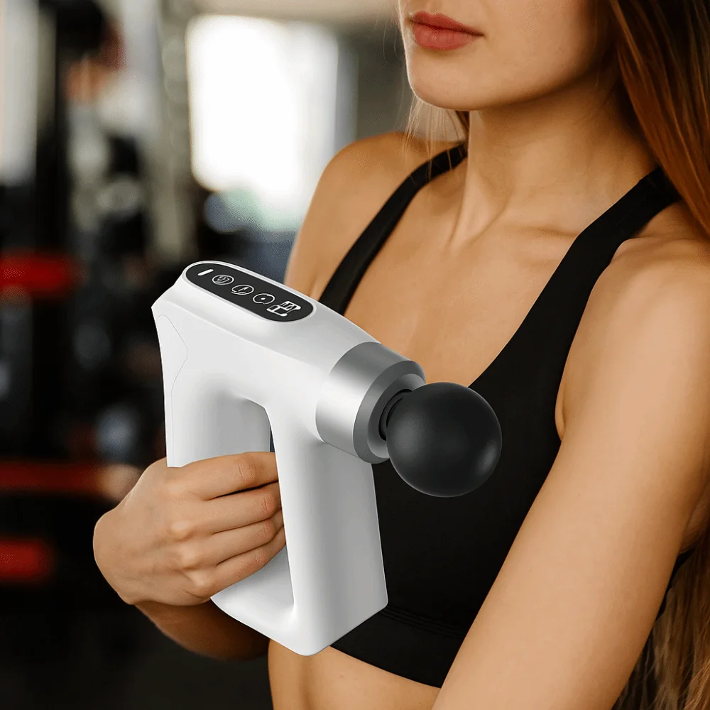 

High Frequency Electric Muscle Massager with 12 Replacement Heads Adjustable Gears Fascia Massager LCD Screen Low Noise