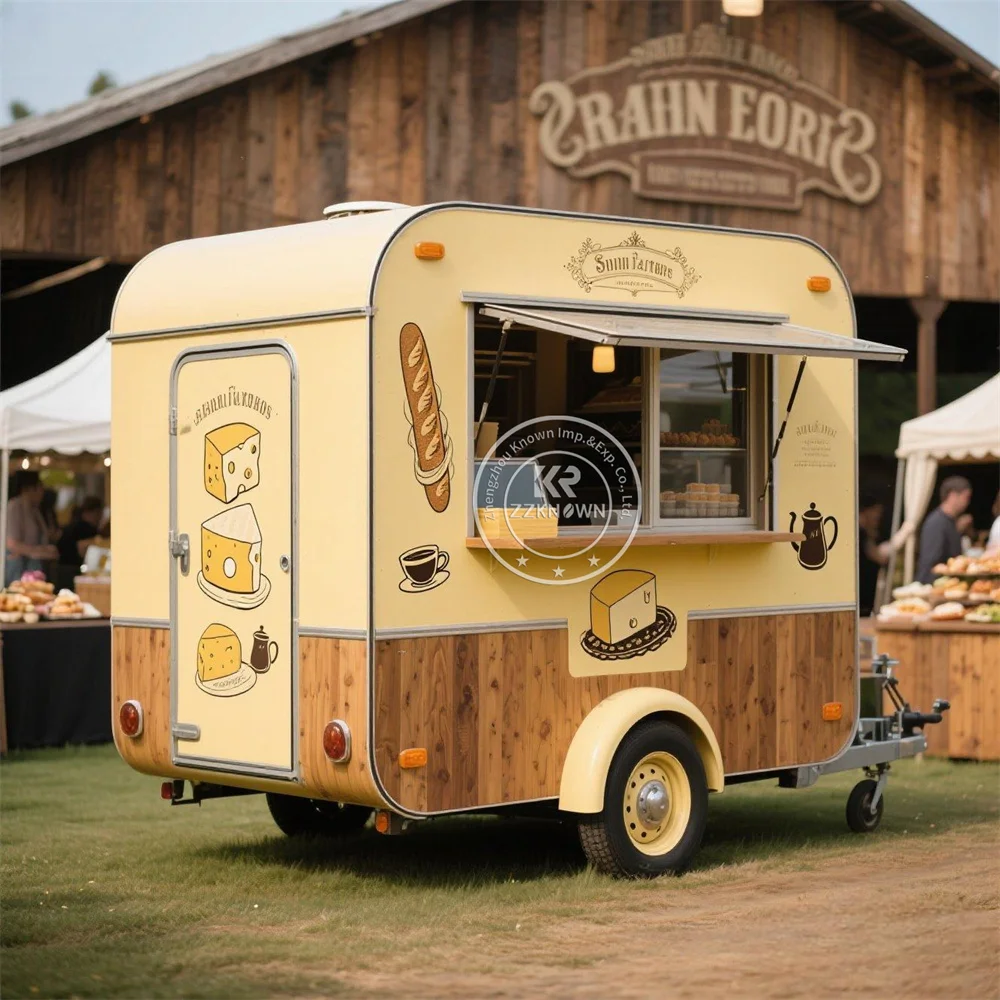 

Mobile Restaurant Fast Food Trailer Customized Street Mobile Ice Cream Cart Custom Concession Pizza Food Truck With Full Kitchen