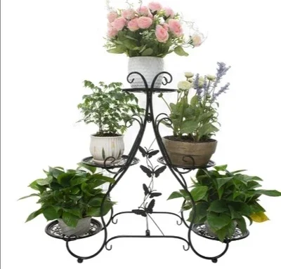 Imagem -02 - Suporte de Plantas de Flores de Metal Clássico Herbs Holder Prateleiras de Jardim para Plantas Flower Pot Display Rack Elegante Organizador de Plantas