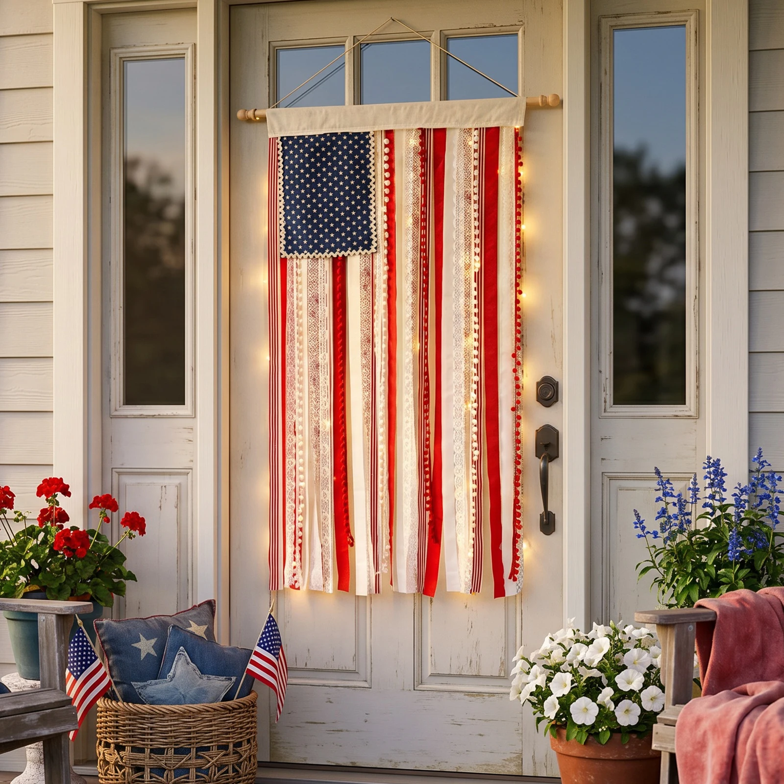 50x26 Inch Fourth of July Independence Day Banners Multi-Use Ribbon Flag Banner for Anniversary Celebration Indoor Outdoor Decor