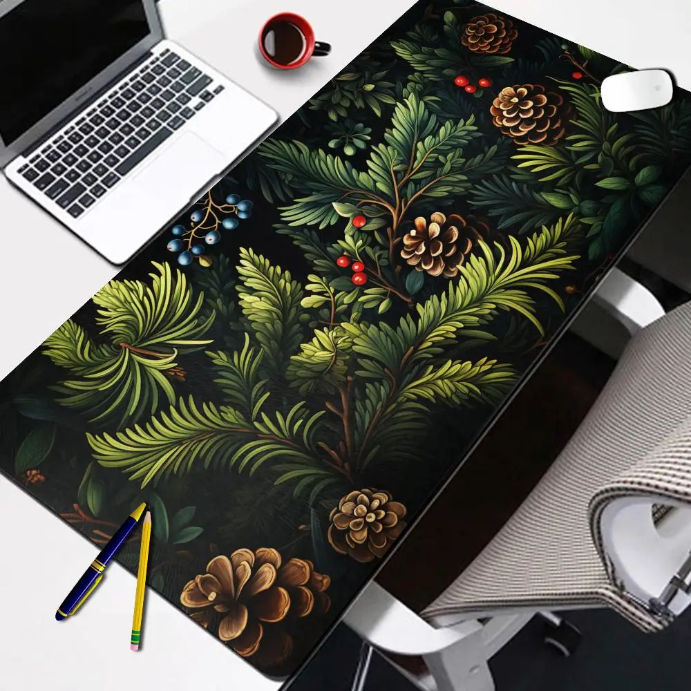 HYBXAXC HD Computer Desk Mat, Western Plant Mouse Pad, Green Mouse Pad, Keyboard Pad, Gaming Mouse Pad XL, Beautiful Desk Decor