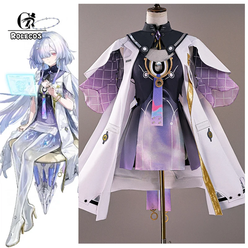 

ROLECOS Game Wuthering Waves Mornye Cosplay Costume Astral Mapping Mornye Researcher Women Dress Halloween Party Outfit